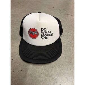 Bacardi Do What Moves You Trucker Hat Black White‎ Bat Logo Snapback Mesh Cap